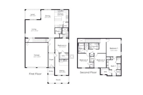 House floor plan «McGRAW», 4 rooms in Astonia by D.R.Horton
