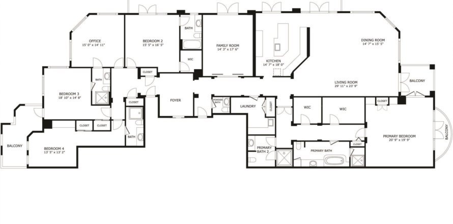 Condominio en Boca Raton, Florida, 4 dormitorios  № 1059108