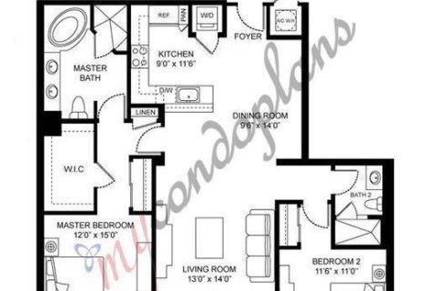 Condo in West Palm Beach, Florida, 2 bedrooms  № 1210160 - photo 1