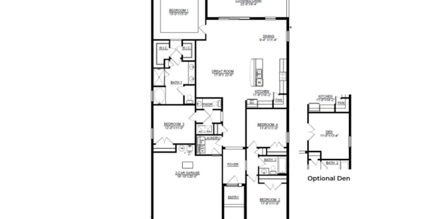 Планировка виллы или дома «House» 4 спальни в ЖК Evergreen & Evergreen Estates