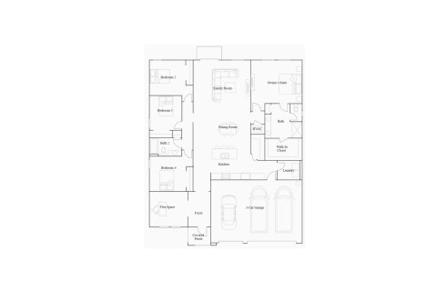 Планировка Виллы или дома «Lincoln Plan» 4 комнаты в ЖК Wind Meadows South