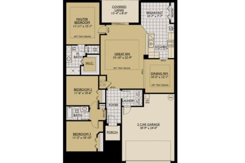 Property floor plan «House», 3 bedrooms in Emerald Acres