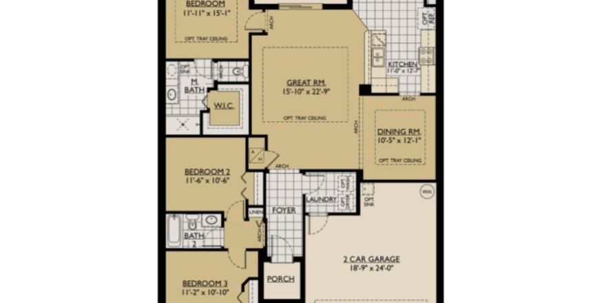Property floor plan «House», 3 bedrooms in Emerald Acres