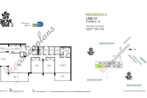 Condominio en alquiler en Miami, Florida, 3 dormitorios, 242.85 m2 № 1958155 - foto 17